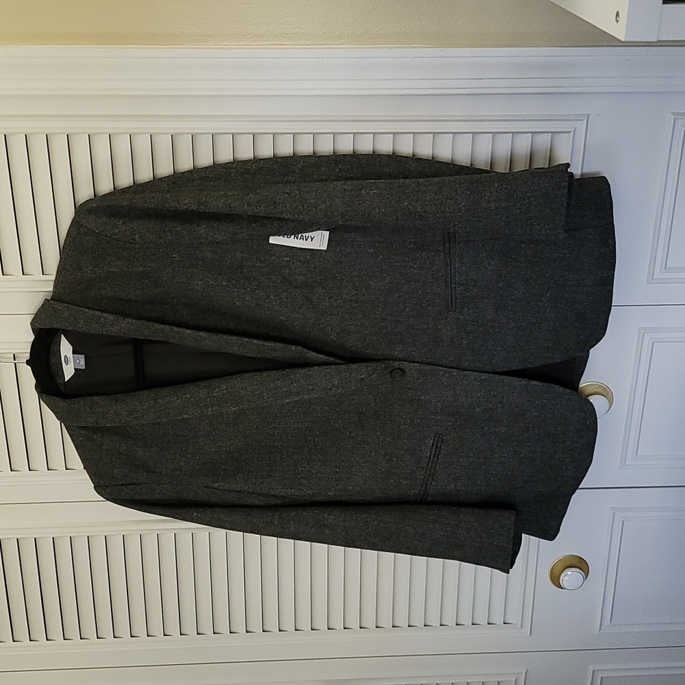 Old Navy charcoal tweed blazer jacket